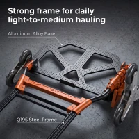 HOMCOM Heavy Duty Foldable Trolley on Wheels, Steel Folding Hand Truck, 75kg, Black and Orange(m-7)