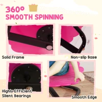 AIYAPLAY Flower-Shaped Sensory Spinning Chair with Non-Slip Base for Balance/Coordination, Pink(m-5)