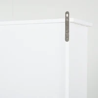 HOMCOM Coluna Casa de Banho com 1 Porta 3 Prateleiras Abertas e Prateleira Interior Ajustável 34x20x165cm Branco(m-13)