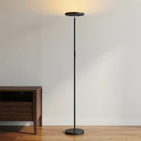 HOMCOM RGB Uplighter Stehlampe, dimmbare Lampe mit Fernbedienung & Touch-Steuerung, 350° drehbarer Kopf, Schwarz(m-9)