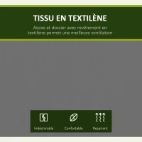 Outsunny Balancelle de Jardin 3 Places Toit imperméabilisé Inclinaison réglable Assise et Dossier Ergonomique Acier(m-6)