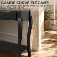 HOMCOM Tavolo Consolle Moderna con 2 Cassetti, 100 cm, Nero(m-7)