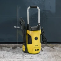 Outsunny 1800W 150-Bar Pressure Washer, with Adjustable Nozzle - Yellow(m-3)