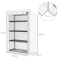 Outsunny Four-Tier Mini Greenhouse - Grey/White(m-3)