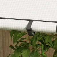 Outsunny Mini Greenhouse with 4 Wire Shelves Portable Garden Grow House Upgraded Tomato Greenhouse for Plants with Roll Up Door and Vents, 100 x 80 x 150cm, White(m-9)