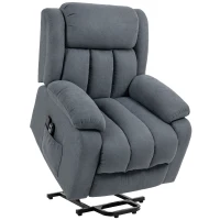 HOMCOM Power Lift Recliner Chair with Vibration Massage, Lift Chair for Elderly with Footrest, Remote, Side Pocket, Grey(m-1)