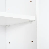 HOMCOM Coluna Casa de Banho com 1 Porta 3 Prateleiras Abertas e Prateleira Interior Ajustável 34x20x165cm Branco(m-12)