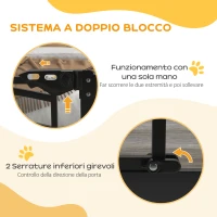 PawHut Cancellino per Cani taglia Piccola e Media con Chiusura Automatica, in Acciaio e PA, 74-100x76 cm, Nero(m-4)