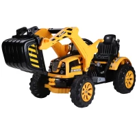HOMCOM Escavatore Elettrico Trattore per Bambini Scavatrice Macchinina Giocattolo Velocità: 2.5KM/h 150 x 62 x74cm(m-1)