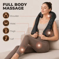 HOMCOM Neck and Shoulder Massager with Heat, Deep Tissue Shiatsu 3D Kneading Massager for Neck, Back, Waist, Foot and Leg(m-6)