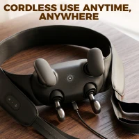 HOMCOM Cordless Neck Massager with Heat, Deep Tissue 4D Shiatsu Neck and Shoulder Massager for Car Home, Gifts for Men Women(m-7)
