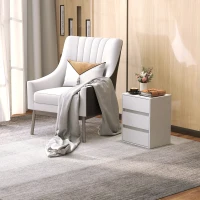 HOMCOM Cassettiera 3 Cassetti Moderna in Legno Bianco, 40x30x50.5 cm(m-2)
