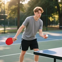 SPORTNOW Set 4 palete de tenis de masă și 8 mingi, cu husă pentru transport, roșu și negru(m-8)