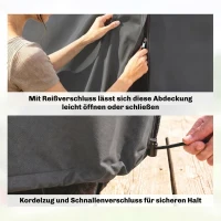 Outsunny Gartenmöbelabdeckung Abdeckung Schutzhülle für Outdoor-Möbel, 215 cm x 155 cm x 150 cm, Dunkelgrau(m-5)