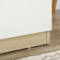 HOMCOM Cassettiera 6 Cassetti Moderna in Legno, 135x48x77cm, Bianco e Colore Legno(m-9)