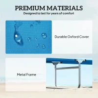 Outsunny Sun Lounger, with Adjustable Face Canopy - Bright Blue(m-7)