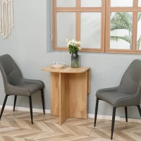 HOMCOM Tavolo da Pranzo Pieghevole Salvaspazio in Legno, 90x60x74cm, Quercia(m-2)