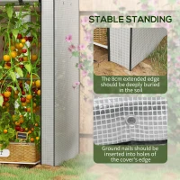 Outsunny Mini Greenhouse with 4 Wire Shelves Portable Garden Grow House Upgraded Tomato Greenhouse for Plants with Roll Up Door and Vents, 100 x 80 x 150cm, White(m-6)