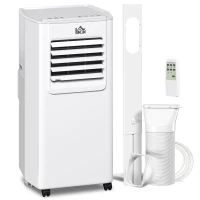 HOMCOM 5000 BTU Portable Air Conditioner, 4-in-1 Air Conditioning Unit, Dehumidifier, Cooling, Fan, Sleep Mode, with Remote Control, 2 Speeds, 24H Timer, Window Venting Kit, 12m²(m-1)