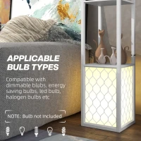 HOMCOM Duo Light Floor Shelves - White(m-7)