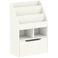 HOMCOM Kinderregal mit Schublade, Bücherregal mit Fächern, 60 x 29,9 x 90 cm, Weiß(m-1)