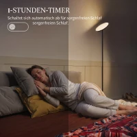 HOMCOM RGB Uplighter Stehlampe, dimmbare Lampe mit Fernbedienung & Touch-Steuerung, 350° drehbarer Kopf, Schwarz(m-7)
