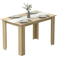HOMCOM Table à manger table de cuisine design moderne avec grand plateau 2-4 personnes en bois dim. 120L x 69l x 75H cm(m-12)