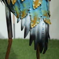 Outsunny Heron Garden Statue, Standing Garden Ornament, Metal Garden Gift with Stakes, 28 x 17 x 63 cm, Multi-Colour(m-8)