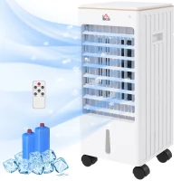 HOMCOM Refroidisseur d'air ventilateur humidificateur 3 en 1 avec télécommande, minuterie, oscillation, affichage LED(m-12)
