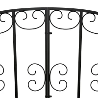 Outsunny 1.2M Metal Decorative Scrollwork Arch Garden Bridge, Black(m-7)