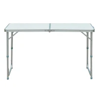 Outsunny Tavolo Da Campeggio Picnic Pieghevole Portatile 120 x 60 x 54/70 cm(m-11)