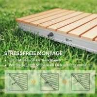 Outsunny Bodendusche Gartendusche mit einstellbar Fußrad Aluminium bis 4 m Fontänenhöhe 70 x 55 cm Naturholz(m-7)