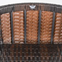 Outsunny Set Tavolino Sedie da Esterno e Giardino in Rattan Marrone e Beige(m-9)
