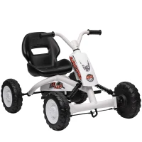 AIYAPLAY Kids Pedal Go Kart with Steel Frame, Sporty Design, for Ages 2-5 Years, White(m-1)