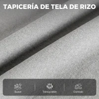 HOMCOM Sillón de Masaje Reclinable con Masaje Calor Lumbar Asiento con Muelles Reposapiés Cojín Lumbar Tejido Rizo Gris(m-7)