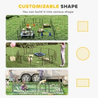 PawHut 12 Panels Heavy Duty Puppy Playpen, for Small Dogs, Indoor and Outdoor Use - Silver(m-4)