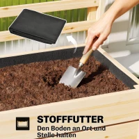 Outsunny Hochbeet mit Rankgitter Holz erhöhter Blumenkasten mit Spalier Abflussloch Vliesstoff 60 x 39 x 200 cm Naturholz(m-7)