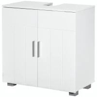 kleankin Mobile Sotto Lavabo Bagno a U con 2 Ante e Ripiano Interno Regolabile, 60x30x60cm(m-11)