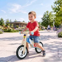 AIYAPLAY Kinder Laufrad 3-5 Jahre Baby bis 50 kg Holz Lauflernrad mit EVA-Rädern Höhenverstellbarer Sitz Naturholz(m-8)