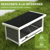 PawHut Ponedero para Gallinas de Madera Caja Nido para 2 Gallinas con 2 Departamentos y Techo Asfáltico Gris(m-6)