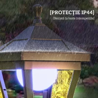 Outsunny Lampă de Grădină cu Autonomie de 6 ore și Sistem de Fixare la Sol, din ABS și Policarbonat, 15x15x127 cm, Negru(m-7)