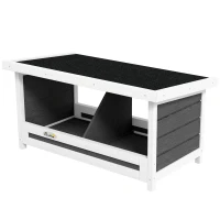 PawHut Ponedero para Gallinas de Madera Caja Nido para 2 Gallinas con 2 Departamentos y Techo Asfáltico Gris(m-11)