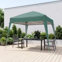 Outsunny Tonnelle barnum de jardin pop-up pliant 2,4 x 2,4 m acier polyester anti UV avec sac de transport vert foncé(m-8)