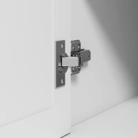 HOMCOM Aparador de salón con estación de carga, mueble de almacenamiento con 4 puertas, cajón, estantes ajustables, blanco y negro(m-8)