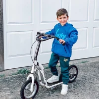 HOMCOM Monopattino con Manubrio Regolabile, Ruote Grandi, 2 Freni e Telaio in Metallo, per Bambini 5+ Anni, Max 100kg, 120x58x85-95cm, Bianco(m-2)