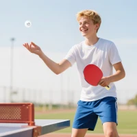 SPORTNOW Set 4 palete de tenis de masă și 8 mingi, cu husă pentru transport, roșu și negru(m-2)
