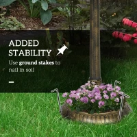 Outsunny 72cm Tall Antique Bird Bath for Garden, Vintage Style Birdbath with Bird Decoration and Flower Planter Base, Bird Bath Bowl for Outdoor, Bronze Tone(m-7)
