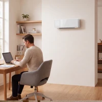 HOMCOM Calefactor Eléctrico Bajo Consumo de Pared 2000W con 3 Modos Pantalla LED Termostato Temporizador y Panel de Vidrio(m-10)