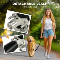 PawHut Dog Lead for Bicycle, Dog Leash for Cycling, Training, Jogging, Black(m-6)