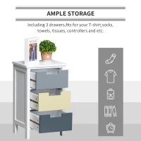 HOMCOM 3 Drawer Storage Tower, Dresser Chest with Wood Top, Organiser Unit for Closets Bedroom Nursery Room Hallway(m-4)